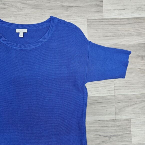 TALBOTS Top Womens Blue Woven Cotton Blouse Small - Picture 3 of 8